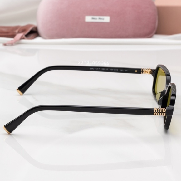 NWT Miu Miu MU 11ZSF-16K07O Black Sunglasses - Picture 3 of 6